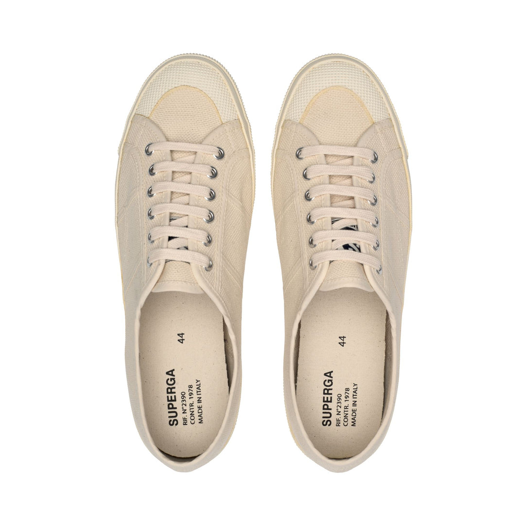 Unisex Beige Low Cut Sneakers with Cotton Upper main