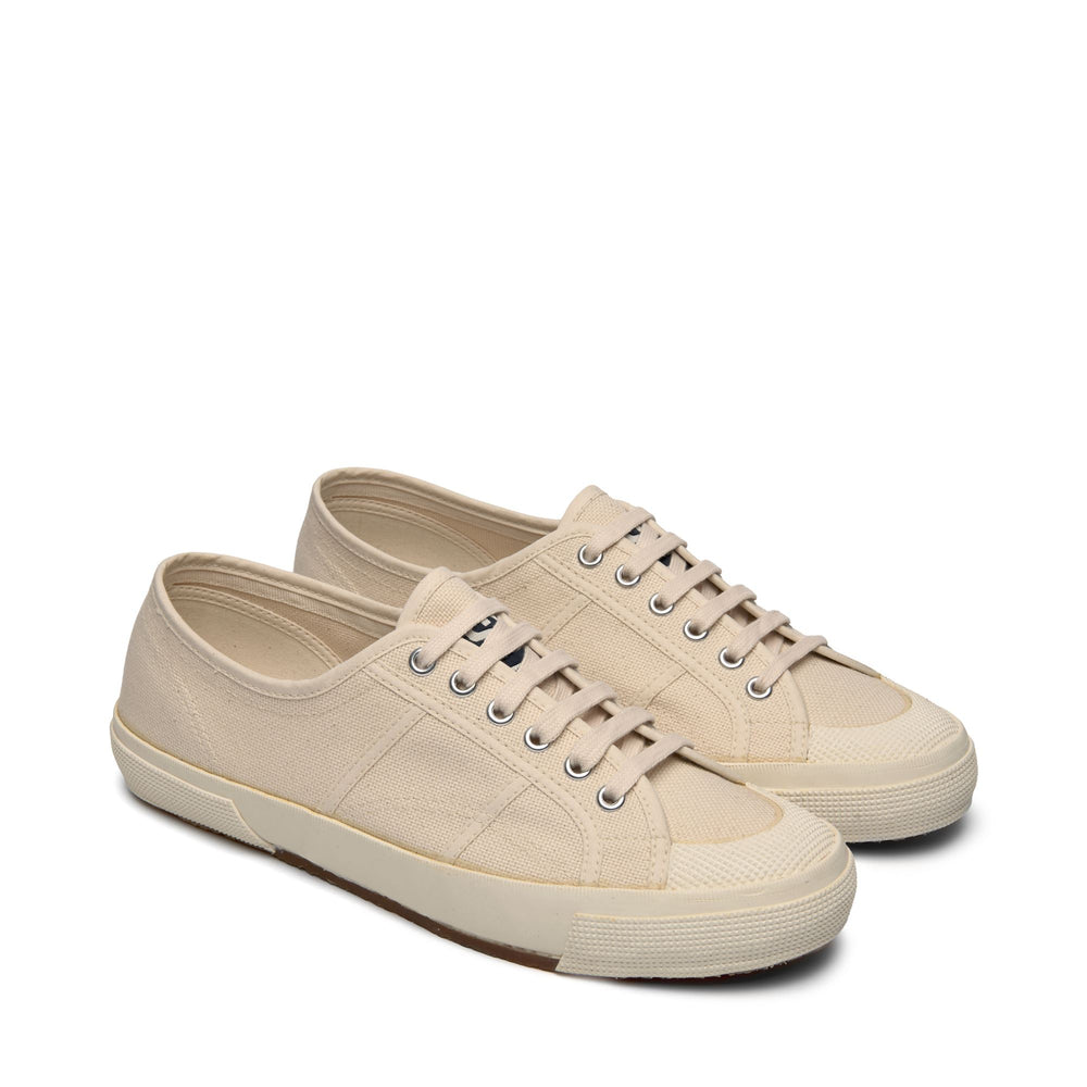 Unisex Beige Low Cut Sneakers with Cotton Upper 02