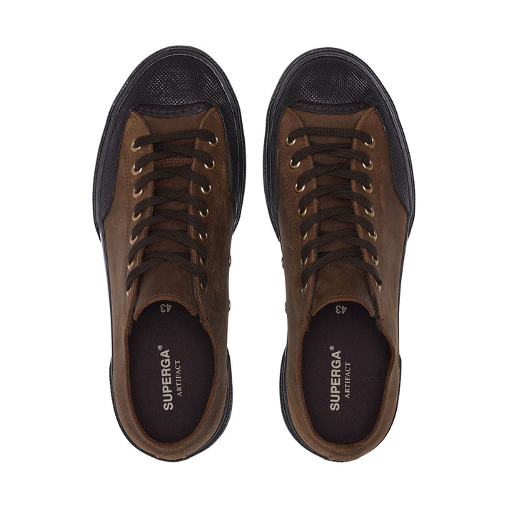 2432 WORKS CRAZY HORSE LEATHER - Turnschuhe - Tiefer Ausschnitt - Unisex - Brown Horse-Black 4