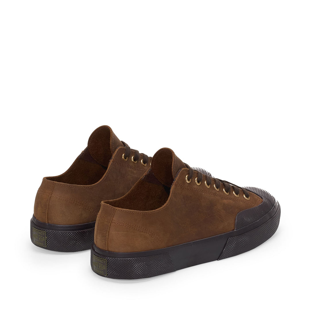 2432 WORKS CRAZY HORSE LEATHER - Turnschuhe - Tiefer Ausschnitt - Unisex - Brown Horse-Black main
