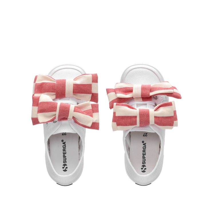 2750 KIDS COTTON RIBBON - Le Superga - Corte Bajo - Niña - White-OffWhite-Red 4