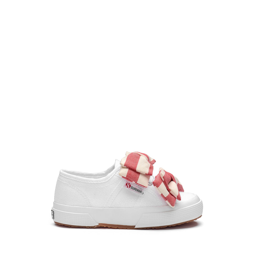 2750 KIDS COTTON RIBBON - Le Superga - Low Cut - Girl - White-OffWhite-Red 01