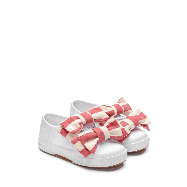 2750 KIDS COTTON RIBBON - Le Superga - Corte Bajo - Niña - White-OffWhite-Red 2
