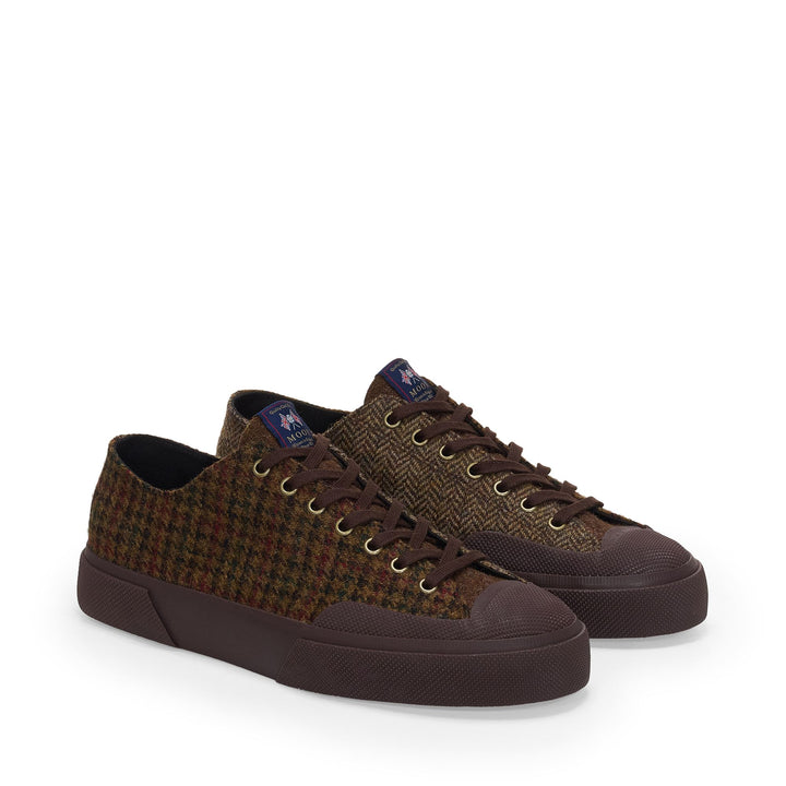 2432 WORKS WOOL PATCHWORK - Sneakers - Low Cut - Unisex - Brown Toffee-Brown Mogano 2