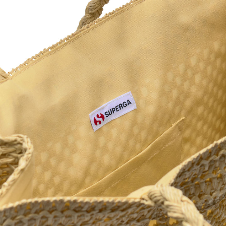 Woman's Tote Bag Beige Raffia with Cotton Lining 4