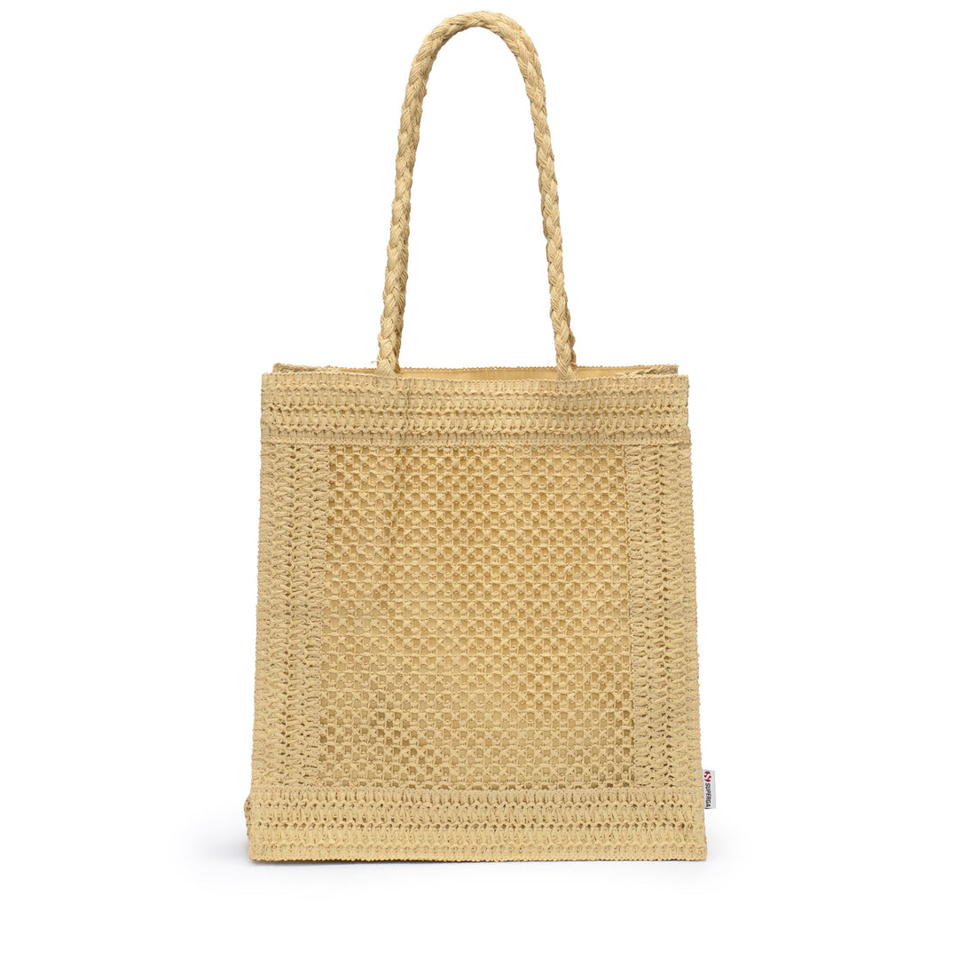 Woman's Tote Bag Beige Raffia with Cotton Lining 01