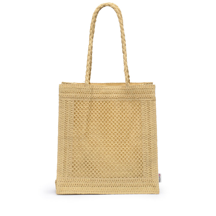 Woman's Tote Bag Beige Raffia with Cotton Lining 1