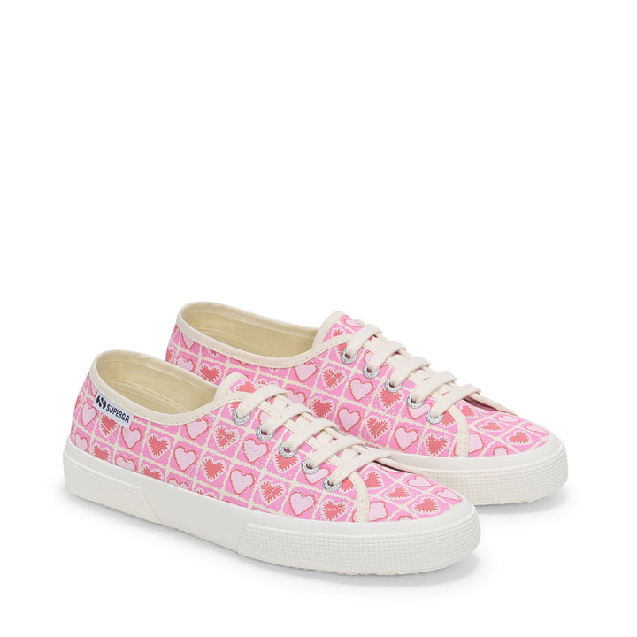 Woman's Low Cut Pink Sneakers with Cotton Upper 2