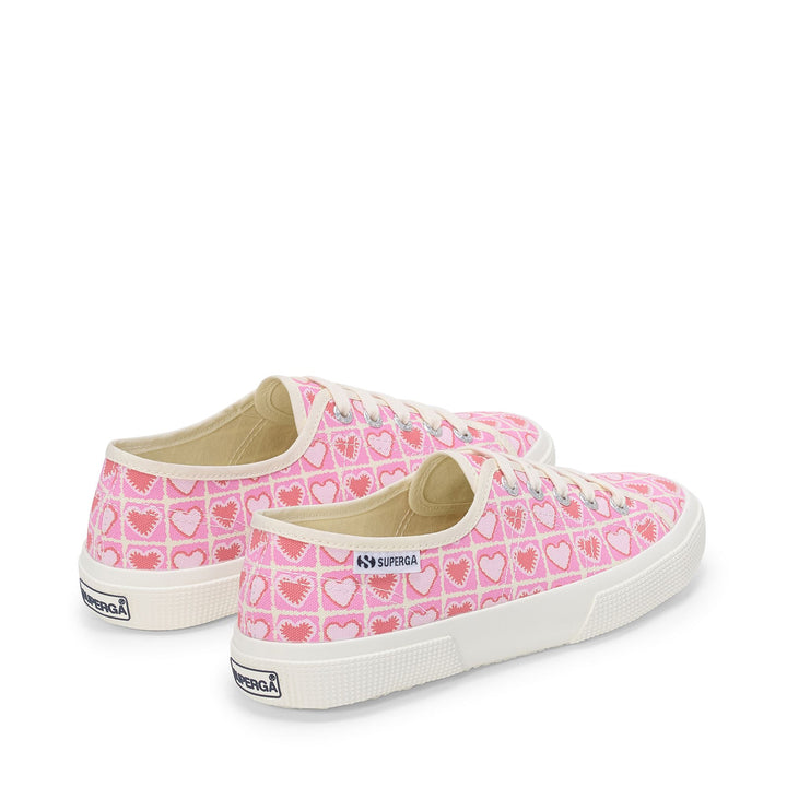 Woman's Low Cut Pink Sneakers with Cotton Upper 3