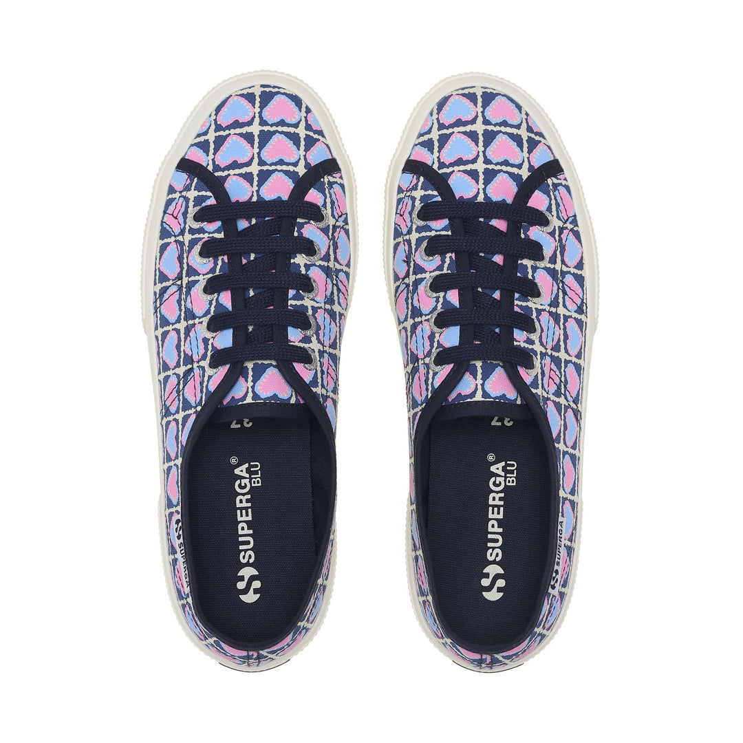 Woman's Low Cut Sneakers Blue with Cotton Upper main