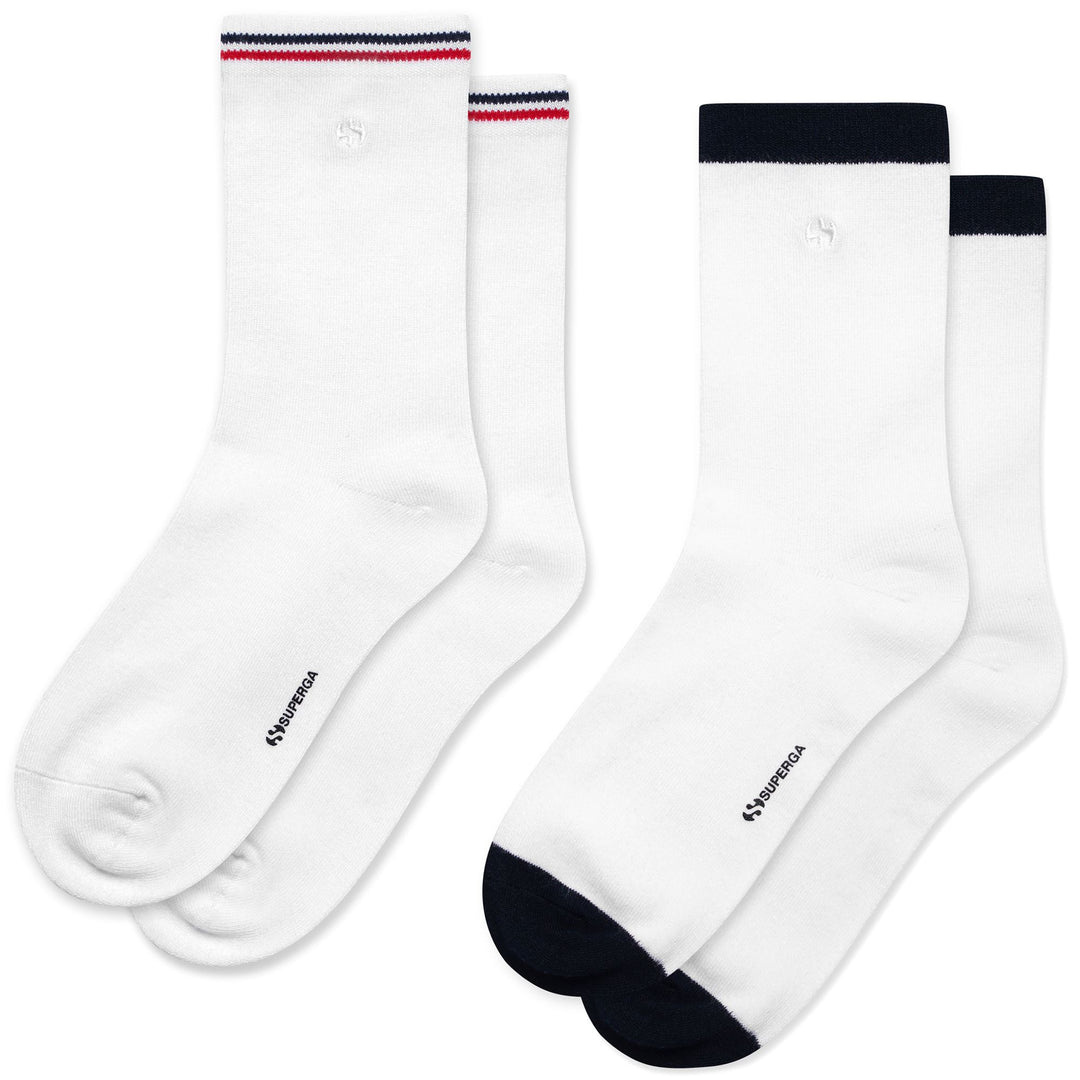 Kid's Crew Socks White with Contrast Motif and Embroidered Logo main