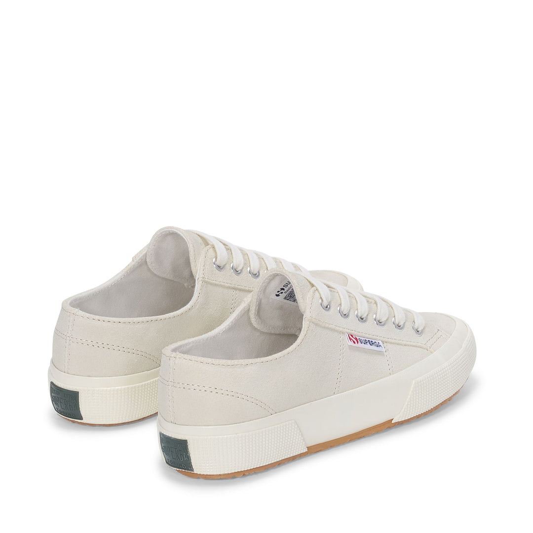 Unisex White Low Cut Sneakers with Suede Upper main