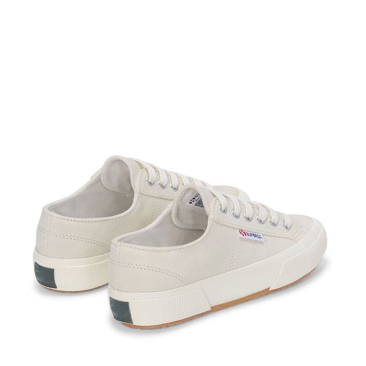Unisex White Low Cut Sneakers with Suede Upper 3