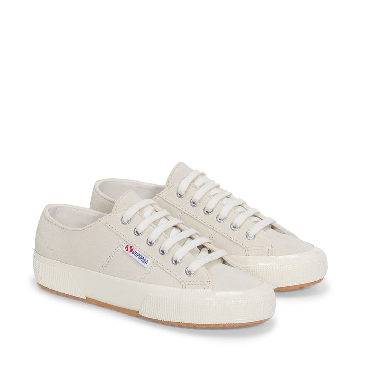 Unisex White Low Cut Sneakers with Suede Upper 2