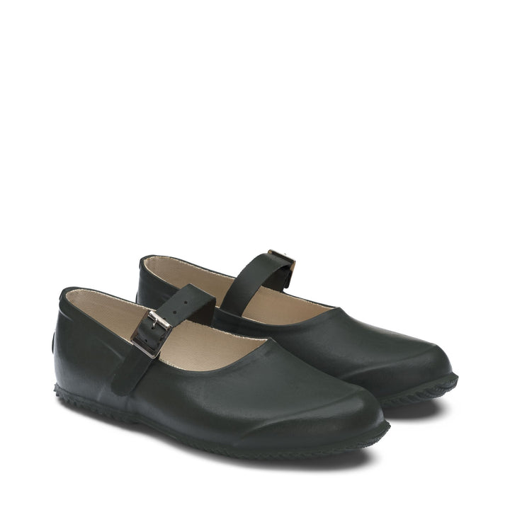 Woman's Green Rubber Ballerina with Cotton Lining 2