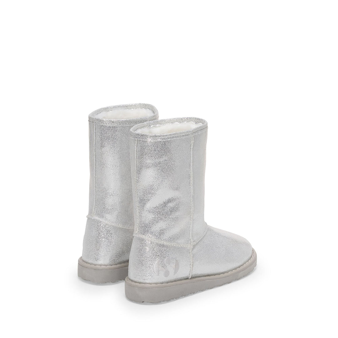 Silberne Mädchenstiefel mit Obermaterial aus Lamé-Mikrofaser main