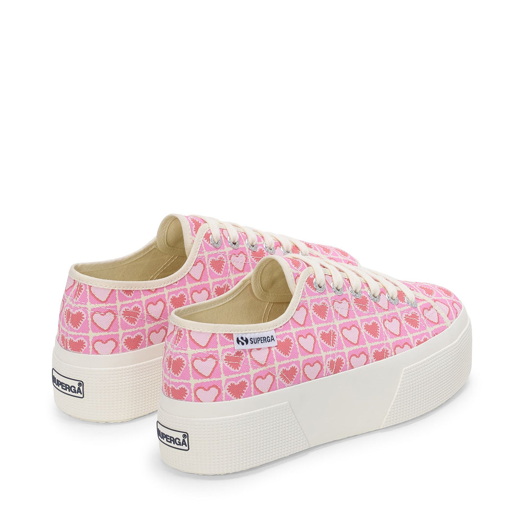 Woman's Platform Pink Sneakers with Cotton Upper main
