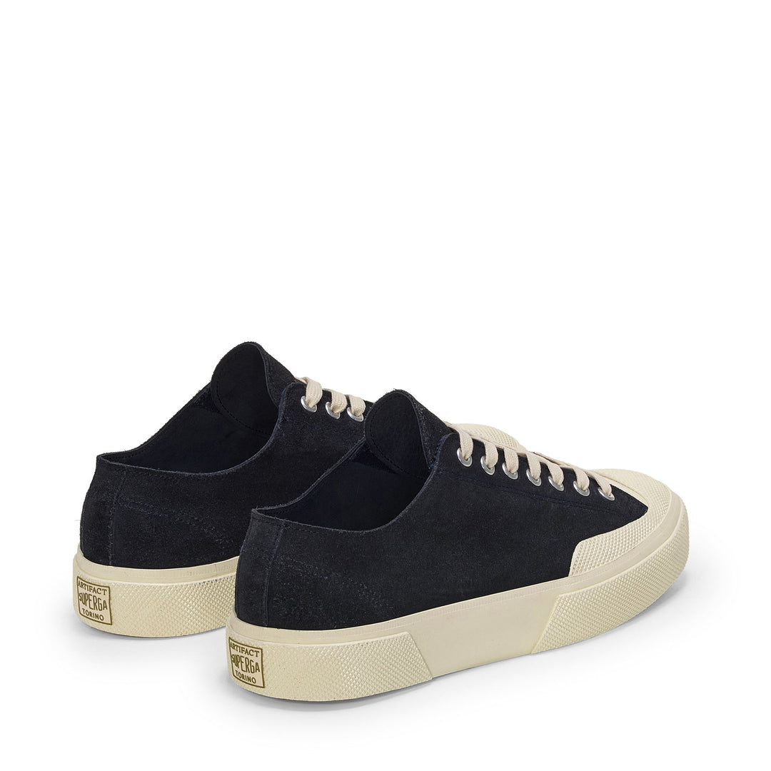 Unisex Navy Low Cut Sneakers with Suede Upper main
