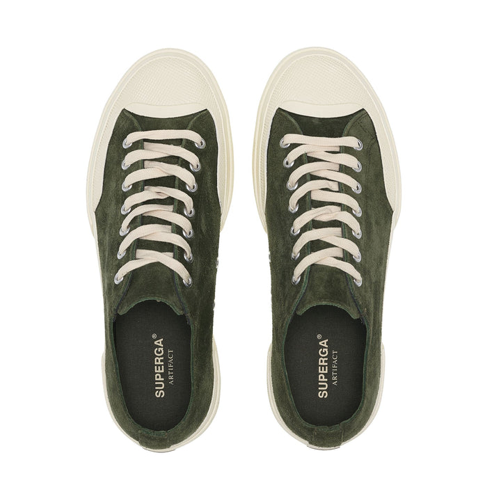 2432 WORKS SUEDE FLESH OUT - Sneakers - Low Cut - Unisex - Green grass Dk-Off White 4