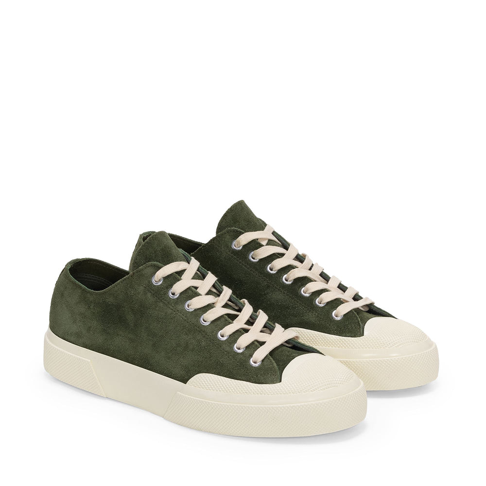 2432 WORKS SUEDE FLESH OUT - Sneakers - Low Cut - Unisex - Green grass Dk-Off White 02