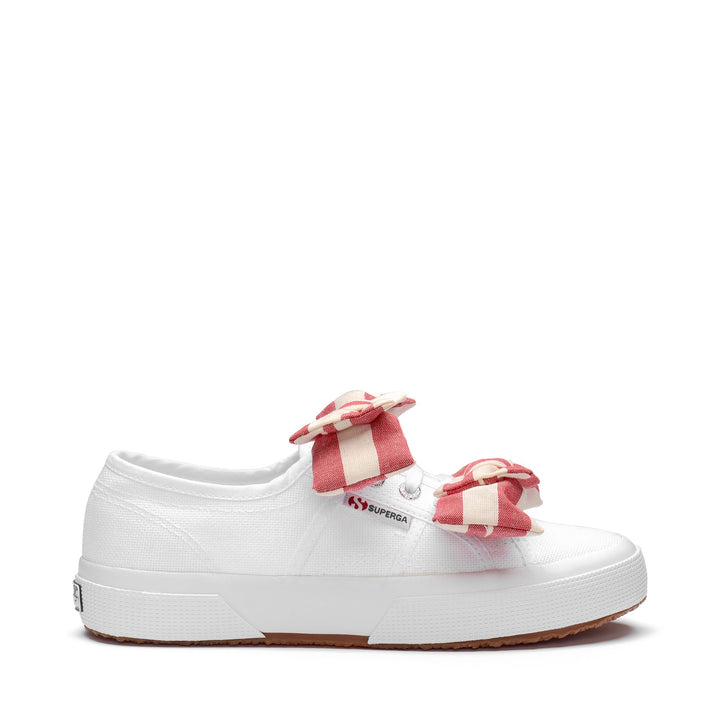 2750 COTTON RIBBON - Le Superga - Low Cut - Woman - White-OffWhite-Red 1