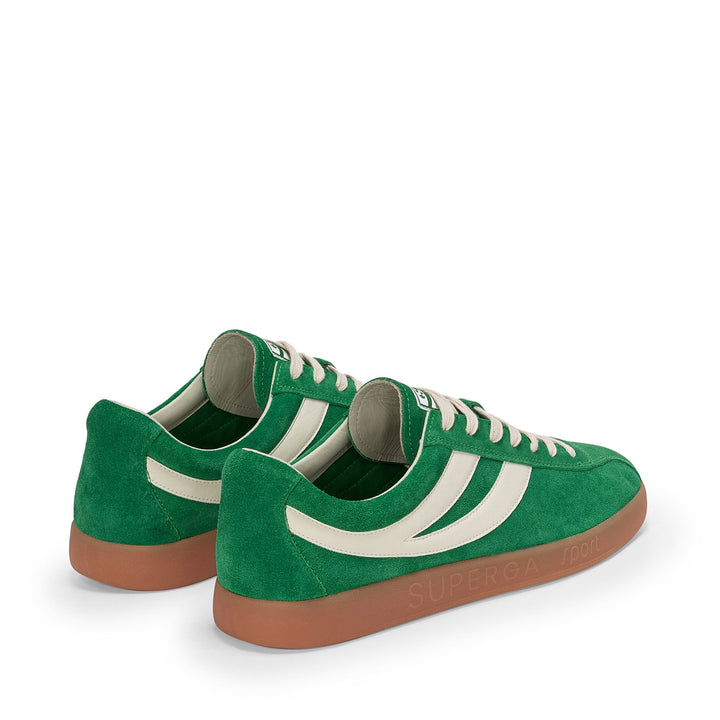 Unisex Low Cut Sneakers Green with Suede Upper 3