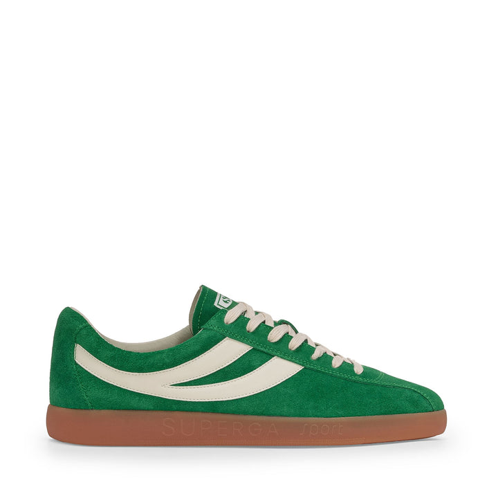 Unisex Low Cut Sneakers Green with Suede Upper 1