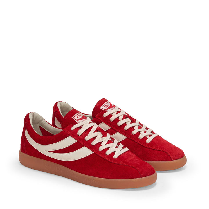 Unisex Red Sneakers with Suede Upper 2