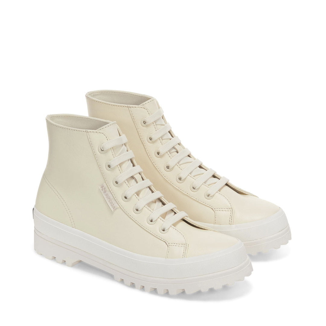 Unisex Beige Ankle Boots with Nappa Leather Upper main