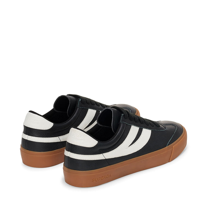 Schwarze Low-Cut-Sneakers mit Obermaterial aus Leder 3