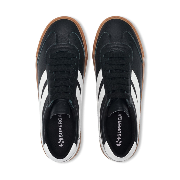 Schwarze Low-Cut-Sneakers mit Obermaterial aus Leder 4