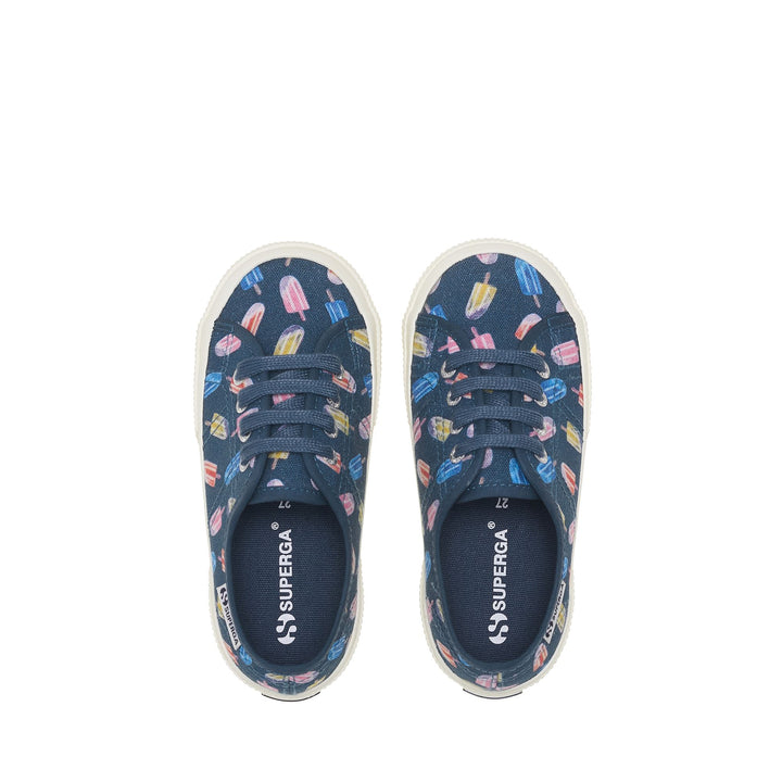 Children's Low Cut Sneakers in Blue with Cotton Upper 4