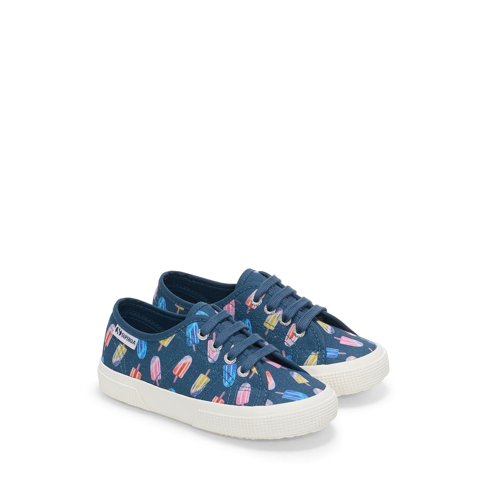 Children's Low Cut Sneakers in Blue with Cotton Upper 02