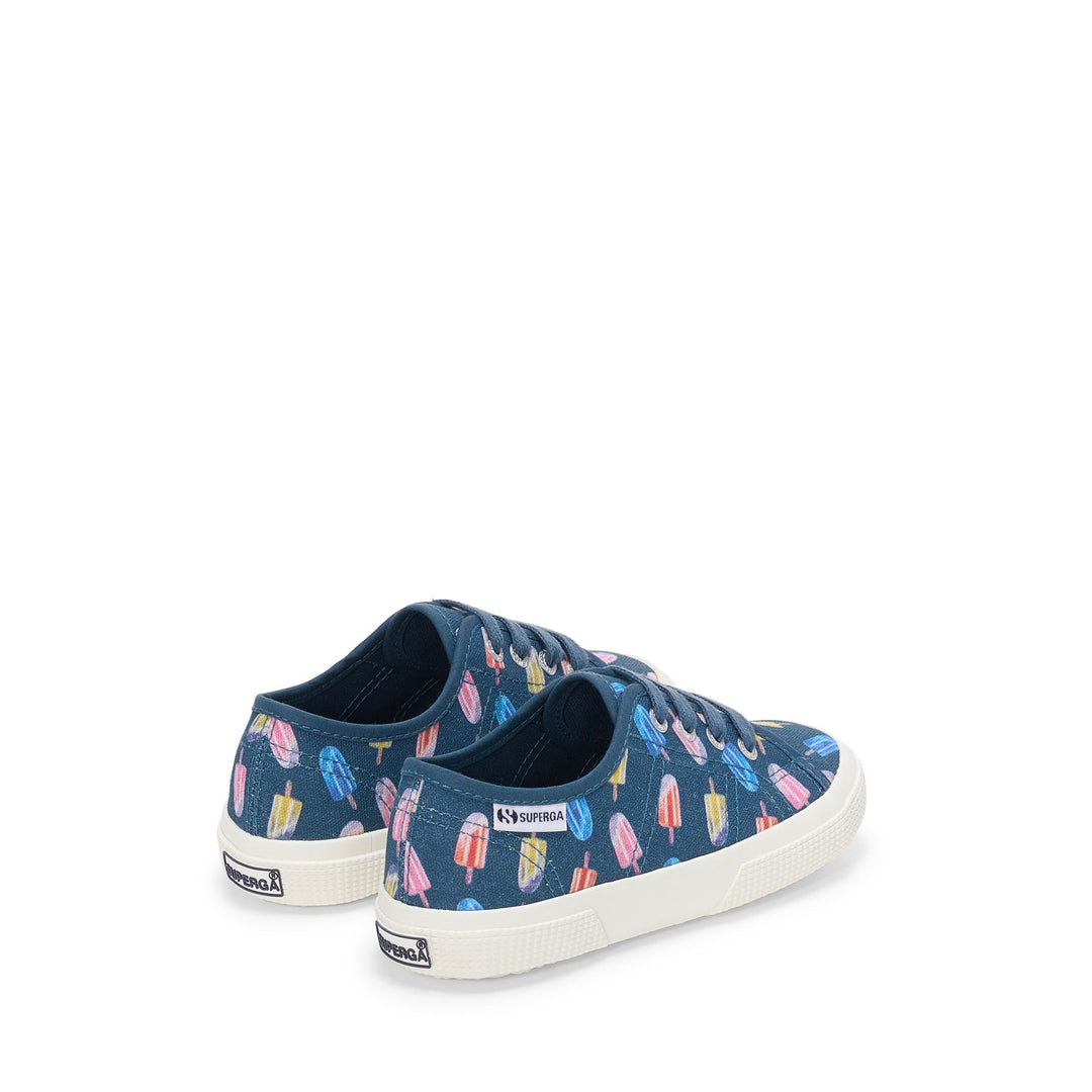 Children's Low Cut Sneakers in Blue with Cotton Upper main