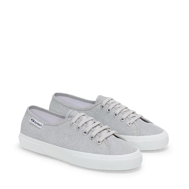 Baskets basses grises pour femme avec tige en jersey lamé 2