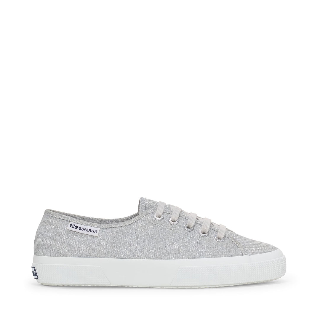 Woman's Low Cut Grey Sneakers with Jersey Lamé Upper 01