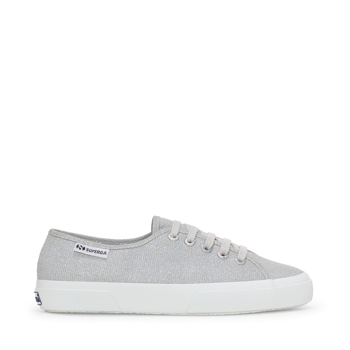 Baskets basses grises pour femme avec tige en jersey lamé 1
