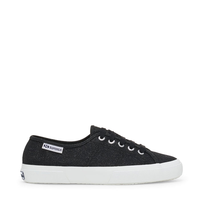 Baskets basses noires pour femme avec tige en jersey lamé 1