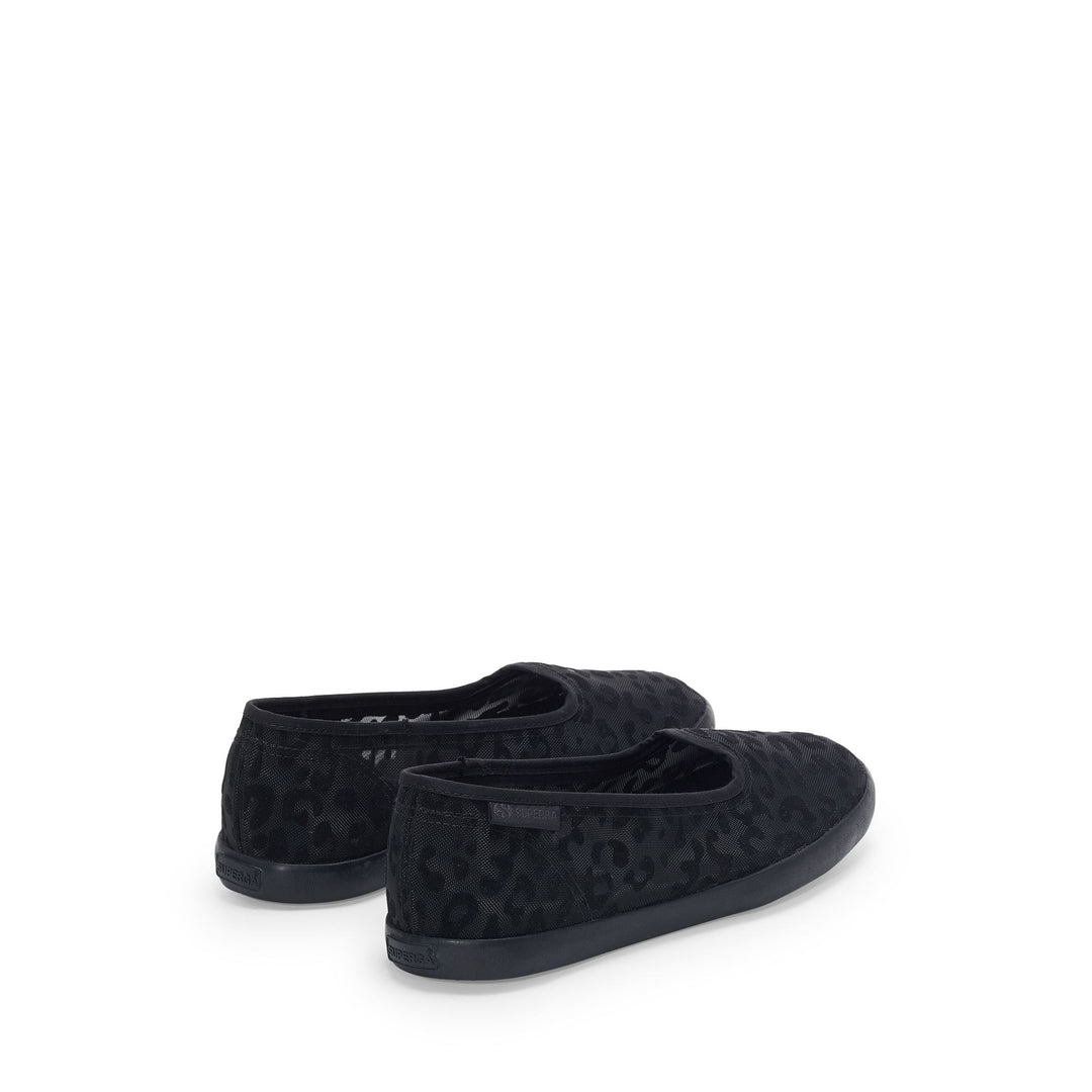 Woman's Ballerina Black Flats with Mesh Upper main