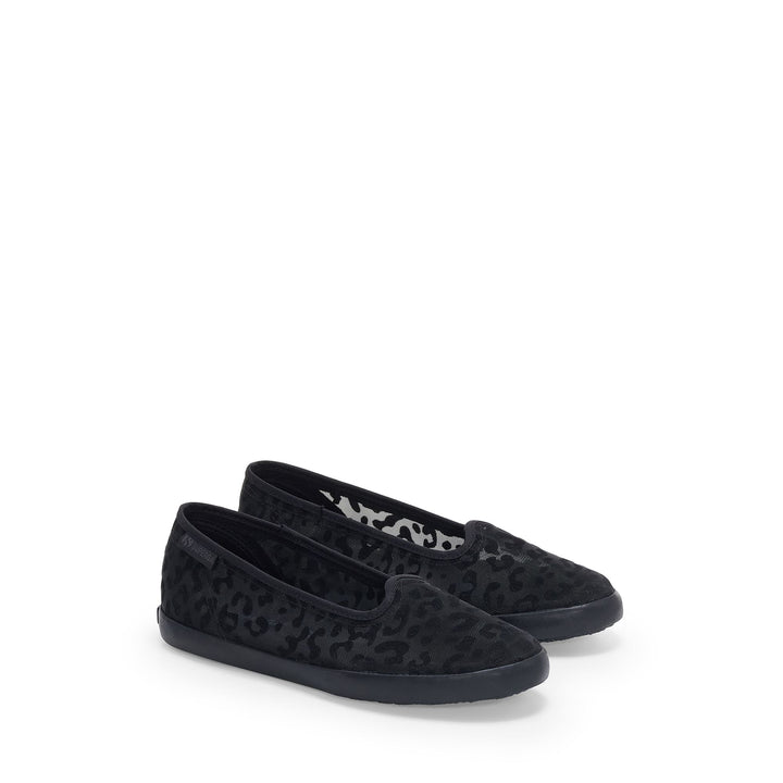Woman's Ballerina Black Flats with Mesh Upper 2