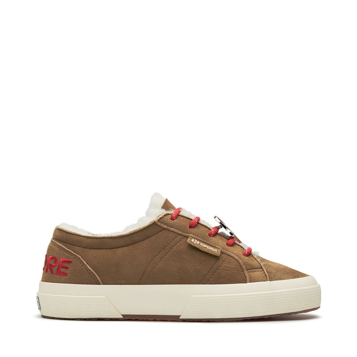 2750 SHEARLING - Le Superga - Tiefer Ausschnitt - Frau - Brown Curcuma-FOff White 1