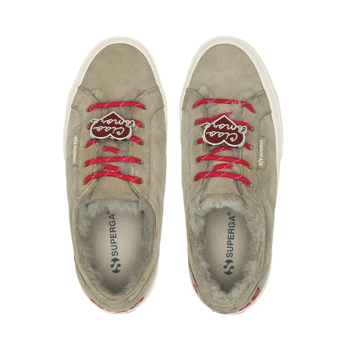 2750 SHEARLING - Le Superga - Tiefer Ausschnitt - Frau - Grey Glacier-FOff White 4