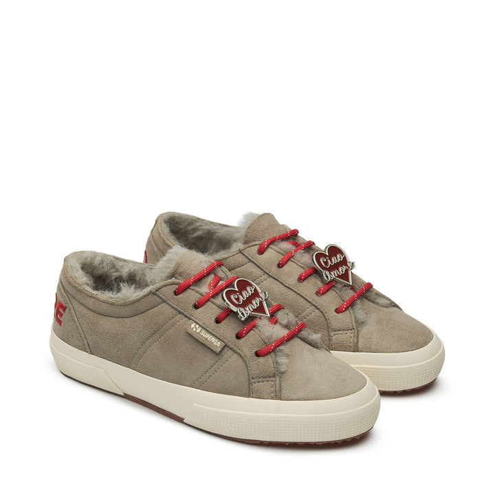 2750 SHEARLING - Le Superga - Tiefer Ausschnitt - Frau - Grey Glacier-FOff White 2
