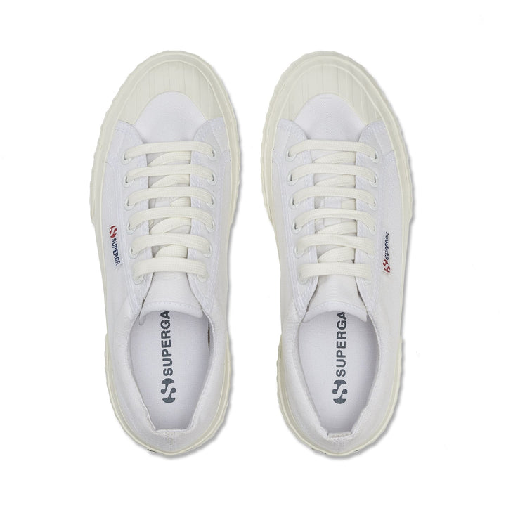 Woman's Platform White Sneakers with Cotton Upper 4