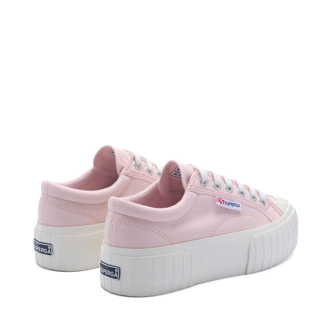 Rosa Plateau-Sneakers für Damen mit Obermaterial aus Baumwolle main