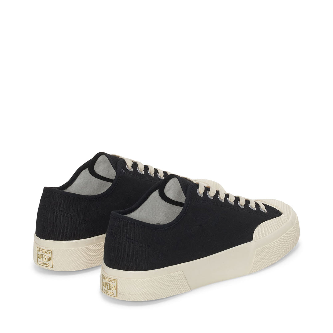 Baskets basses unisexes noires avec tige en coton main