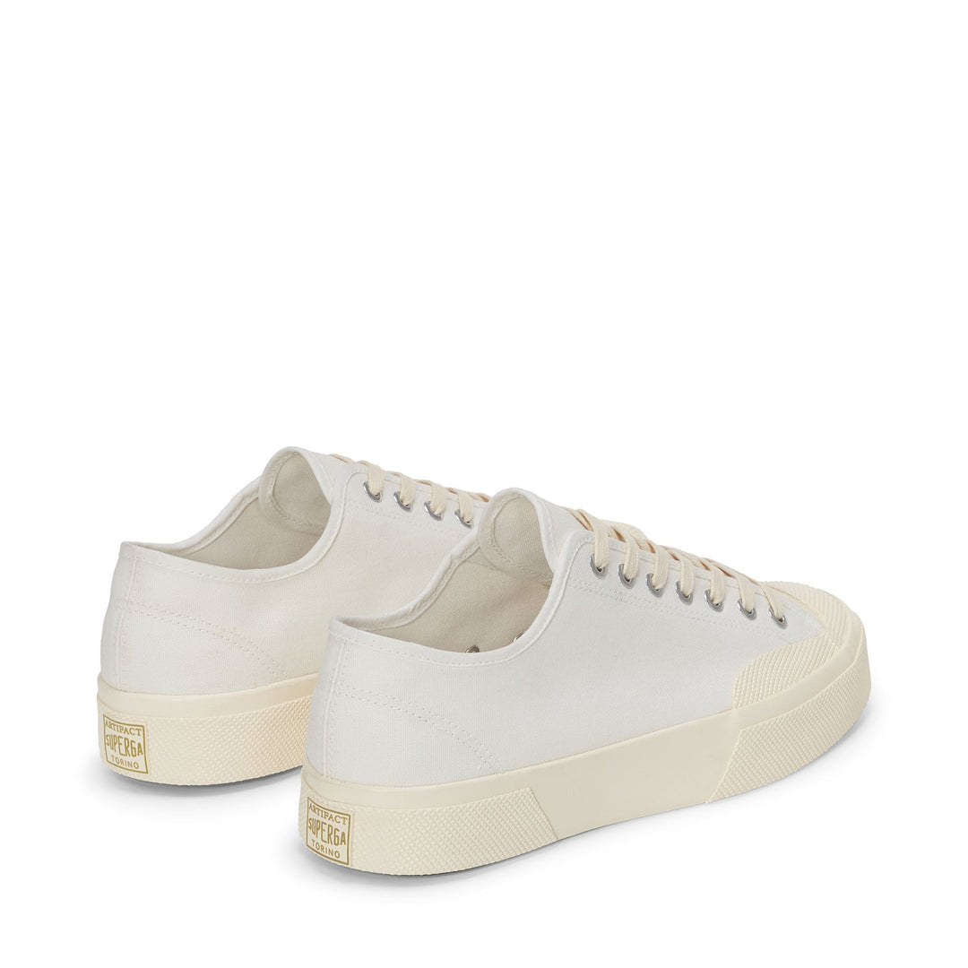 Unisex White Low Cut Sneakers with Cotton Upper main