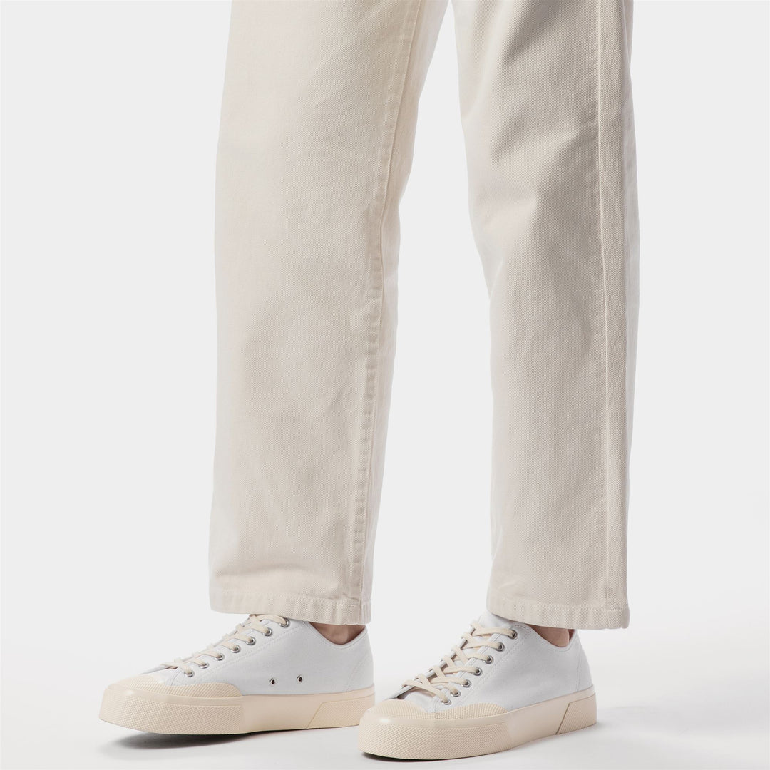 Unisex White Low Cut Sneakers with Cotton Upper main