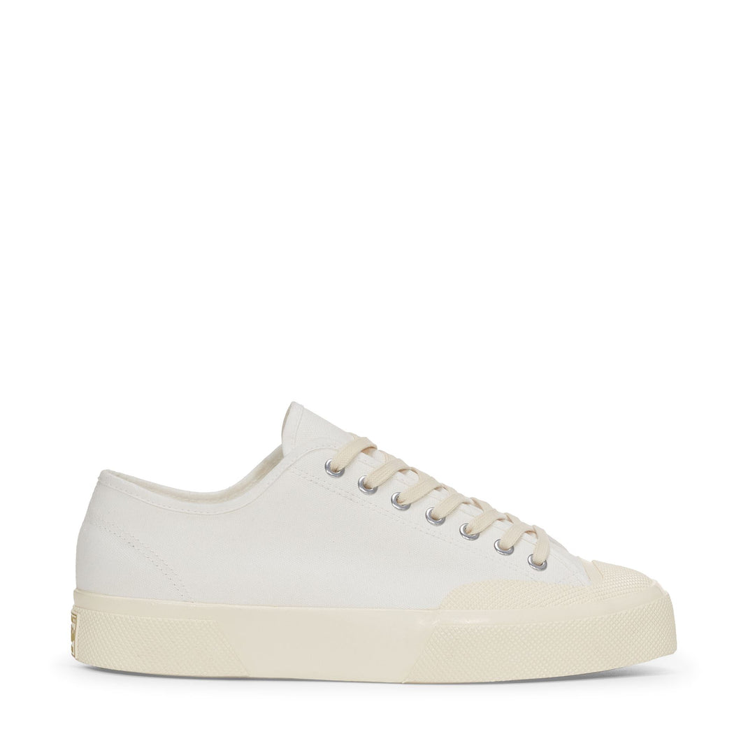 Unisex White Low Cut Sneakers with Cotton Upper 01