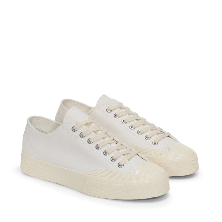 Unisex White Low Cut Sneakers with Cotton Upper 2